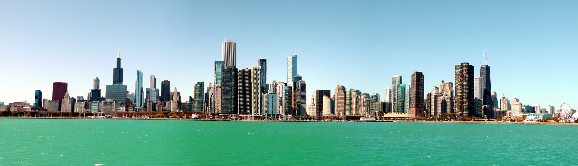 Chicago skyline viewed from Lake Michigan